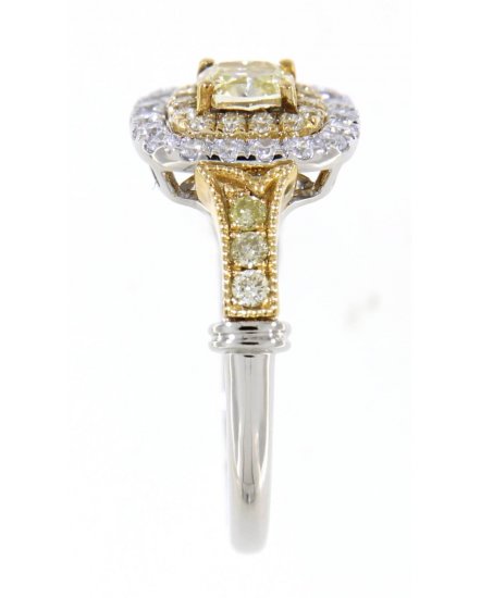 MULTI TONE CUSHION DIAMOND ENGAGEMENT RING (TR3736)