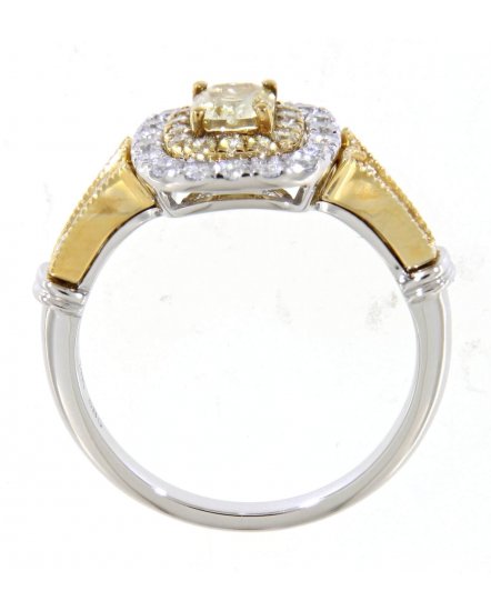 MULTI TONE CUSHION DIAMOND ENGAGEMENT RING (TR3736)