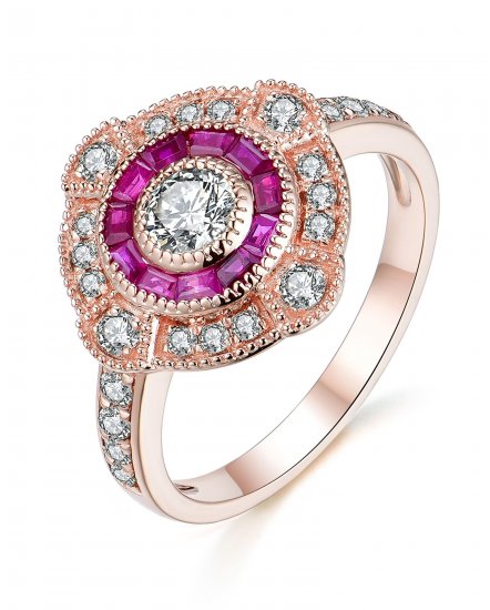 COLORED STONE DIAMOND RING (TR3746)