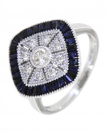 BAGUETTE SAPPHIRE DIAMOND RING (TR3748)