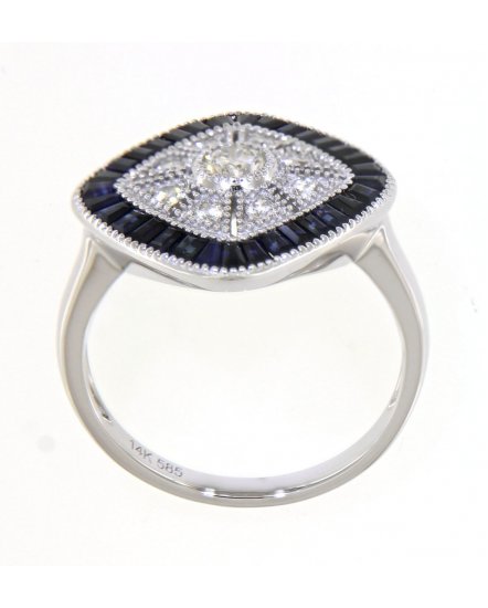 BAGUETTE SAPPHIRE DIAMOND RING (TR3748)