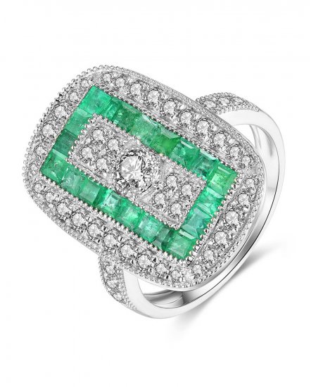 EMERALD DIAMOND RING (TR3751)