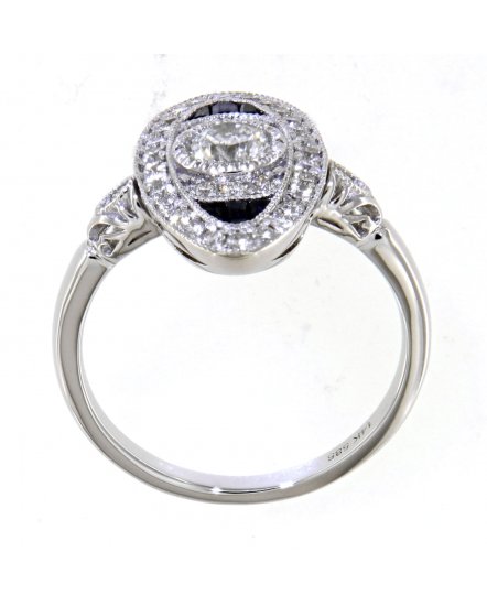 OVAL SAPPHIRE DIAMOND RING (TR3759)