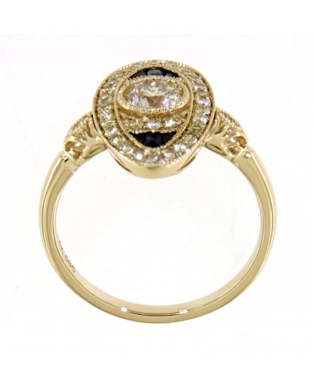 OVAL SAPPHIRE DIAMOND RING (TR3759)