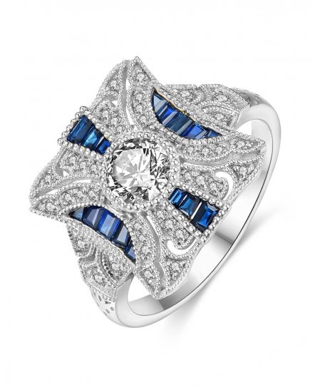 SAPPHIRE DIAMOND RING (TR3764)