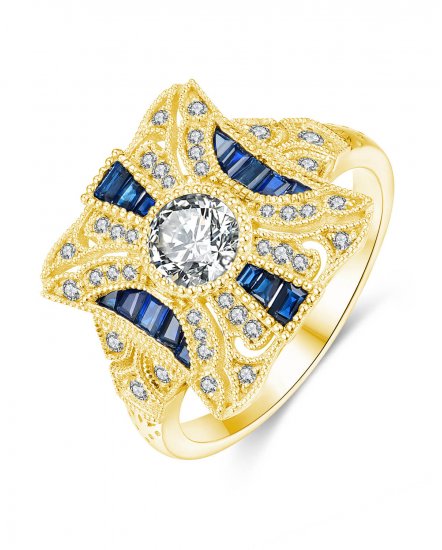 SAPPHIRE DIAMOND RING (TR3764)