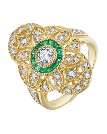 EMERALD DIAMOND RING (TR3765)