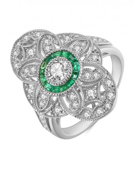 EMERALD DIAMOND RING (TR3765)