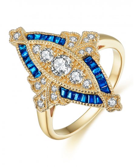 MARQUISE STYLE SAPPHIRE DIAMOND RING (TR3781)