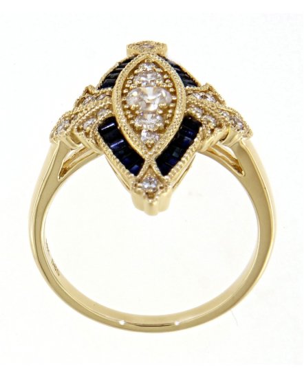 MARQUISE STYLE SAPPHIRE DIAMOND RING (TR3781)