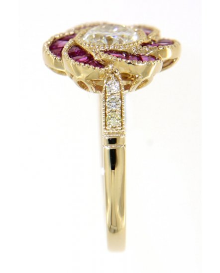 BAGUETTE RUBY DIAMOND RING (TR3782)