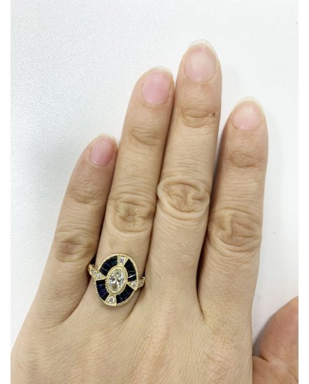 SAPPHIRE DIAMOND RING (TR3786)