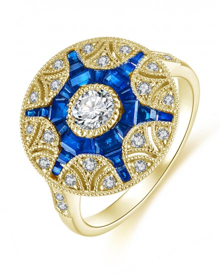 SAPPHIRE DIAMOND RING (TR3816)