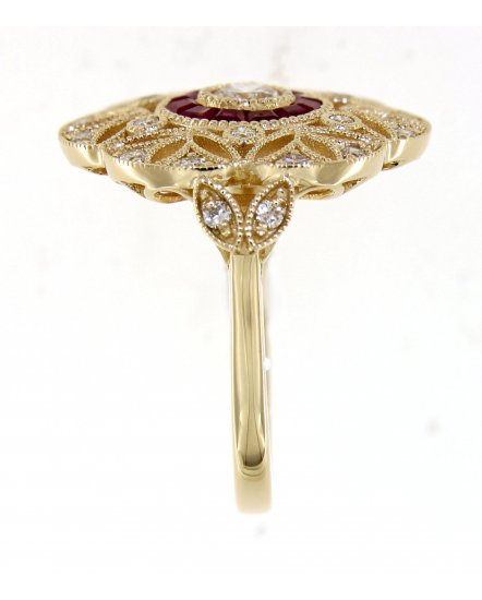 FLORAL STYLE SAPPHIRE DIAMOND RING (TR3825)