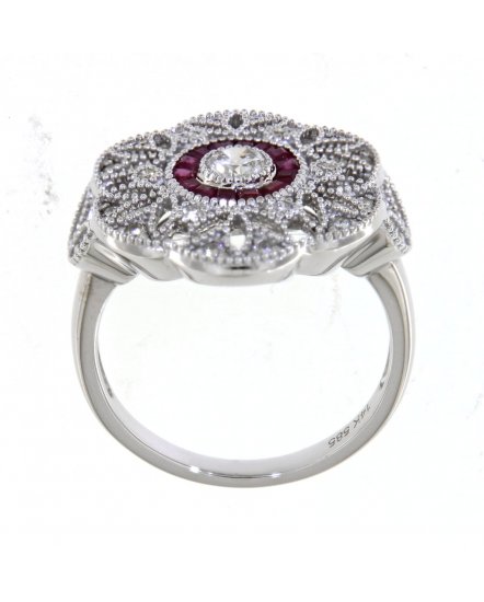 FLORAL STYLE SAPPHIRE DIAMOND RING (TR3825)