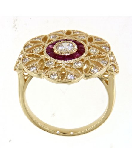 FLORAL STYLE SAPPHIRE DIAMOND RING (TR3825)