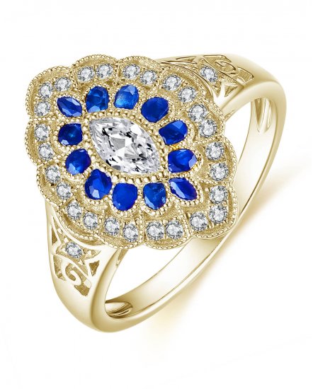 SAPPHIRE DIAMOND RING (TR3828)