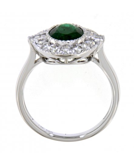 OVAL EMERALD DIAMOND RING (TR3831)