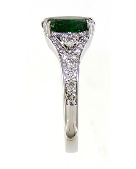 OVAL EMERALD DIAMOND RING (TR3840)