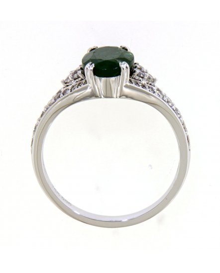 OVAL EMERALD DIAMOND RING (TR3840)