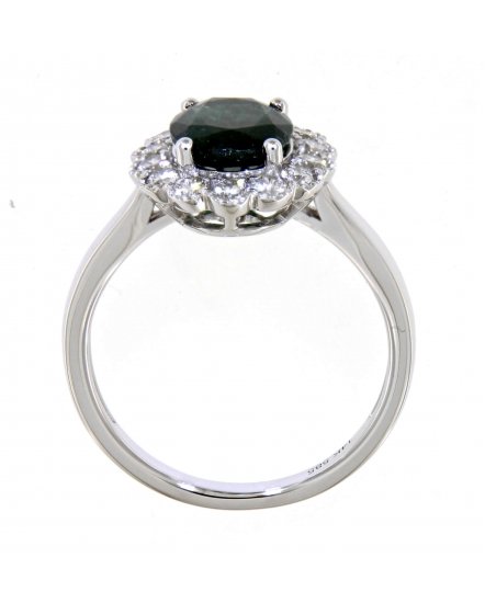 OVAL EMERALD DIAMOND RING (TR3841)