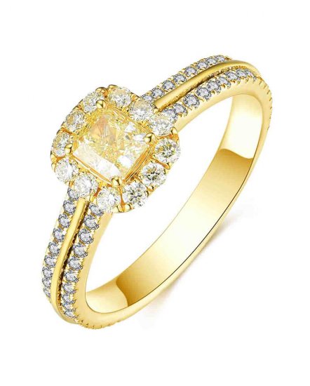 MULTI TONE CUSHION DIAMOND ENGAGEMENT RING (TR3842)