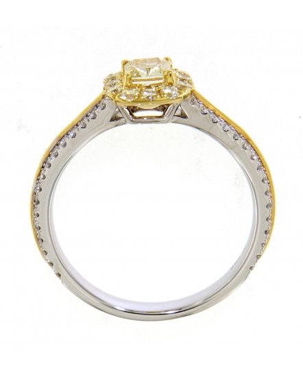 MULTI TONE CUSHION DIAMOND ENGAGEMENT RING (TR3842)
