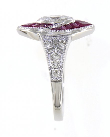MARQUISE STYLE RUBY DIAMOND RING (TR3843)