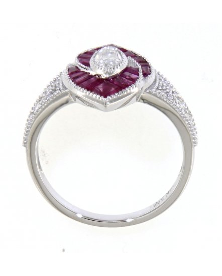 MARQUISE STYLE RUBY DIAMOND RING (TR3843)