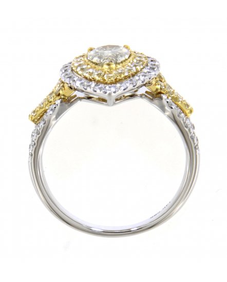 MULTI TONE PEAR DIAMOND ENGAGEMENT RING (TR3849)