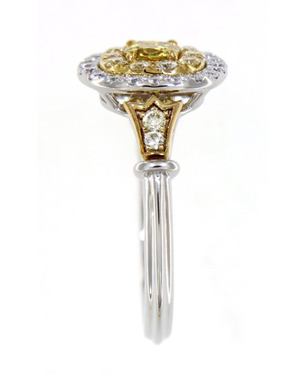 MULTI TONE CUSHION DIAMOND ENGAGEMENT RING (TR3851)