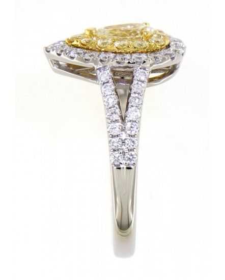 MULTI TONE PEAR DIAMOND ENGAGEMENT RING (TR3853)