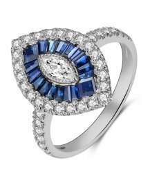 BAGUETTE SAPPHIRE DIAMOND RING (TR3859)
