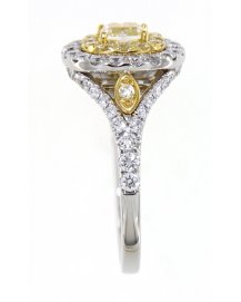 MULTI TONE CUSHION DIAMOND ENGAGEMENT RING (TR3861)