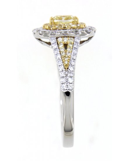 MULTI TONE CUSHION DIAMOND ENGAGEMENT RING (TR3862)