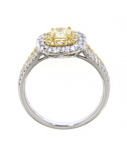 MULTI TONE CUSHION DIAMOND ENGAGEMENT RING (TR3862)