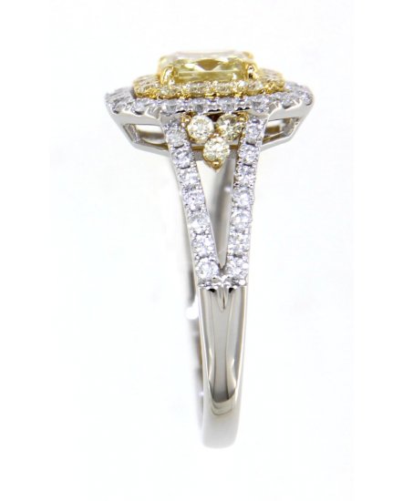 MULTI TONE CUSHION DIAMOND ENGAGEMENT RING (TR3863)