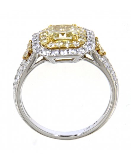 MULTI TONE CUSHION DIAMOND ENGAGEMENT RING (TR3863)