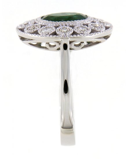 OVAL EMERALD DIAMOND RING (TR3873)