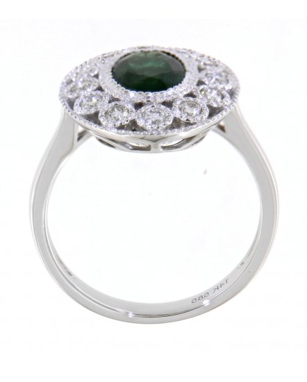 OVAL EMERALD DIAMOND RING (TR3873)