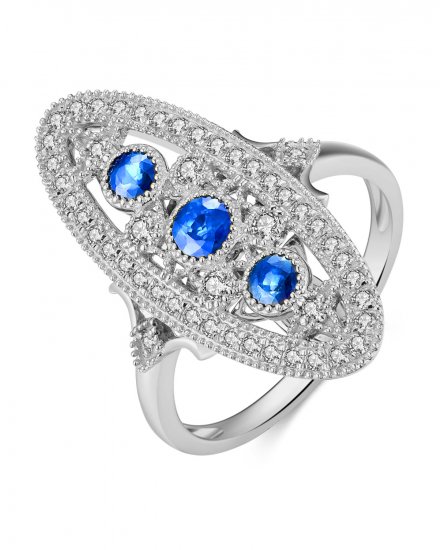 SAPPHIRE DIAMOND RING (TR3876)
