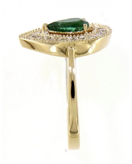 PEAR EMERALD DIAMOND RING (TR3877)