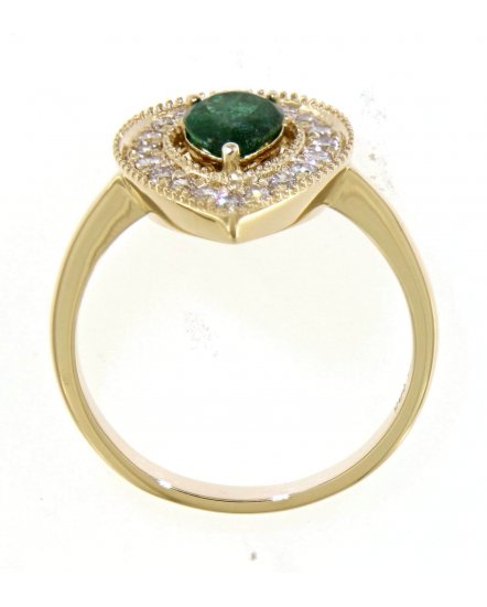 PEAR EMERALD DIAMOND RING (TR3877)
