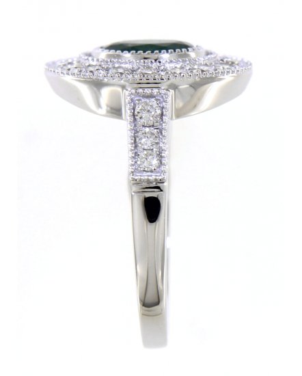 OVAL EMERALD DIAMOND RING (TR3878)