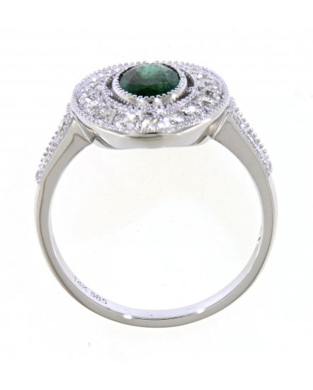 OVAL EMERALD DIAMOND RING (TR3878)