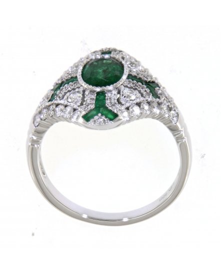 OVAL EMERALD DIAMOND RING (TR3879)