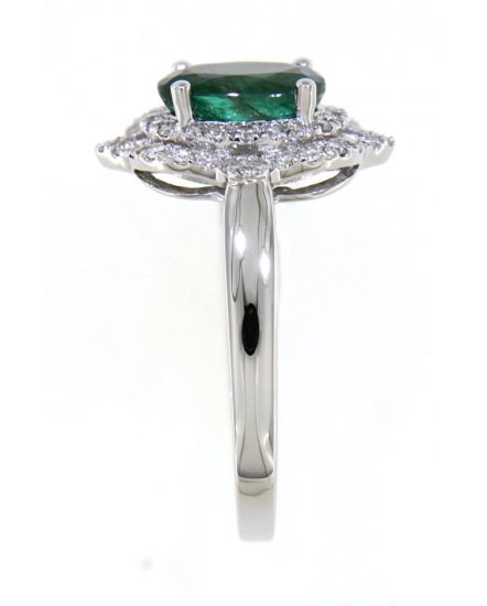 OVAL EMERALD DIAMOND RING (TR3881)