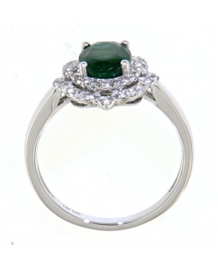 OVAL EMERALD DIAMOND RING (TR3881)