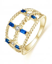 BAGUETTE SAPPHIRE DIAMOND RING (TR3890)