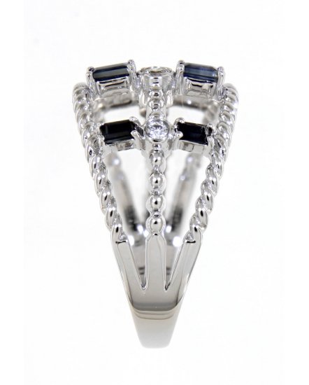 BAGUETTE SAPPHIRE DIAMOND RING (TR3890)